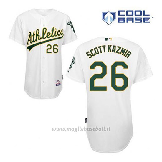 Maglia Baseball Uomo Oakland Athletics Scott Kazmir 26 Bianco 1ªCool Base